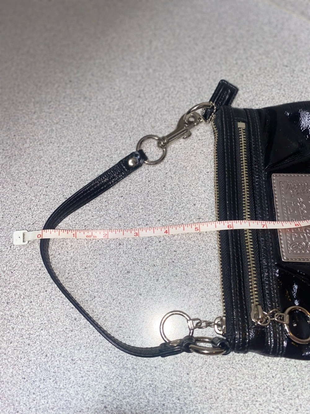 Coach Poppy Vintage Black Patent Mini Shoulder Bag with Silver Hardware EUC - Picture 15 of 15